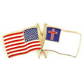USA & Christian Flag Pin